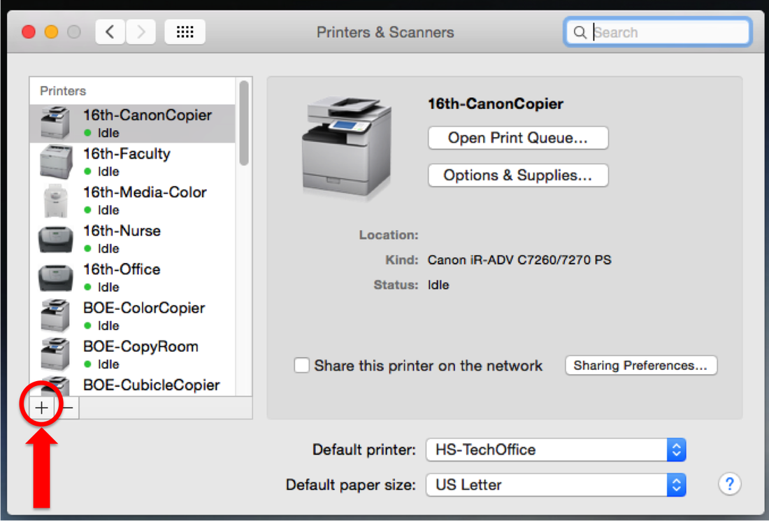 installing a printer on mac
